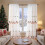 Embroidered Christmas Sheer Curtains Red Gold Green Tree 5