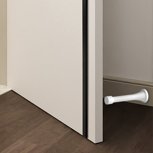 Door Stopper Spring with Rubber Bumper White 6 Pack 2