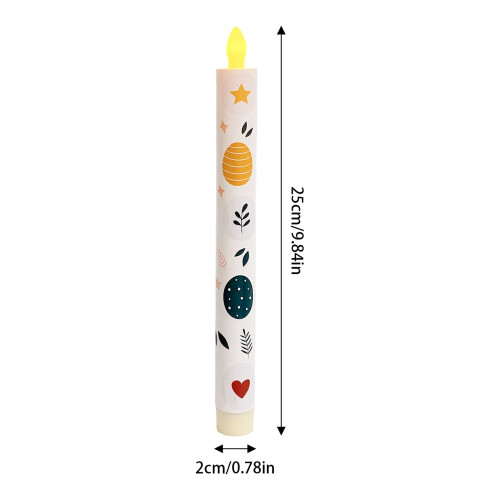 Easter LED Taper Candles 9.8 inch Egg Rabbit Design 2