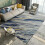 Square Area Rug Retro Abstract Design Washable Non-Slip 2
