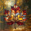 Stained Glass Maple Leaf Ornament Acrylic 1pc 6