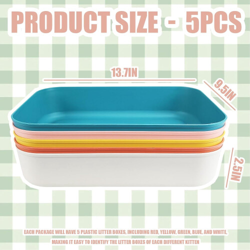 Small Plastic Litter Box for Kittens 13.9 x 9.8 x 3 in 1