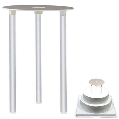 Round Cake Stacking Stand White 1 Piece 2