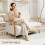 Small Sherpa Fabric 2 Seater Sofa Settee - Cream White 6