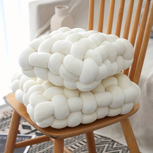 Twisted Braided Throw Pillows Square Plush 2 pcs 2
