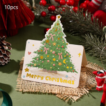 Christmas Greeting Cards with Gold Foil Tree Design 30 pcs