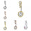Women's 925 Silver Belly Bars Navel Rings 4 4