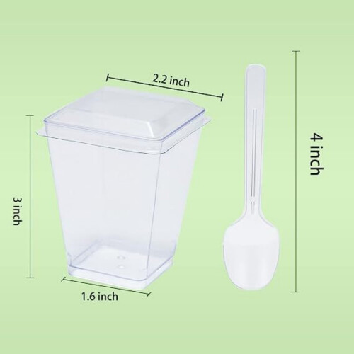Dessert Cups with Lids and Spoons 5 oz 50 pcs 1