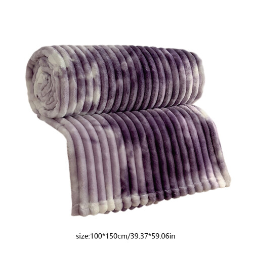 Purple Velvet Blanket 100x150cm Soft Polyester 2