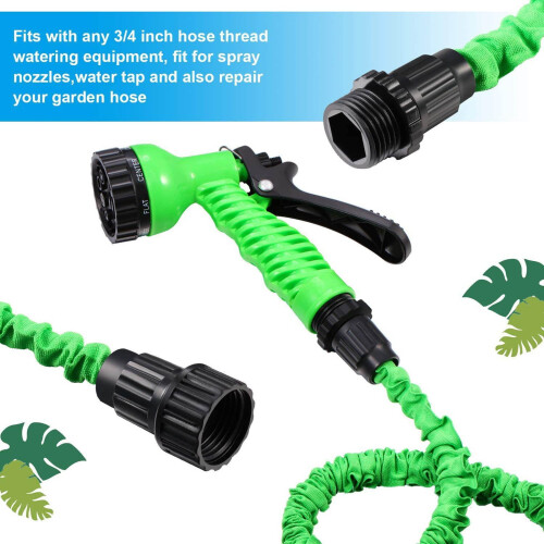 Heavy-Duty Expandable Garden Hose Kit with Connector and 2