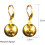 Silver Ball Leverback Earrings White Gold Plated Polished 6