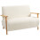 Small Sherpa Fabric 2 Seater Sofa Settee - Cream White 2
