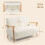 Small Sherpa Fabric 2 Seater Sofa Settee - Cream White 5