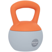 12KG Soft Kettlebell, Kettlebell with Non-Slip Handle for Home Gym, Weight Lifting, Strength Training, Orange/Grey