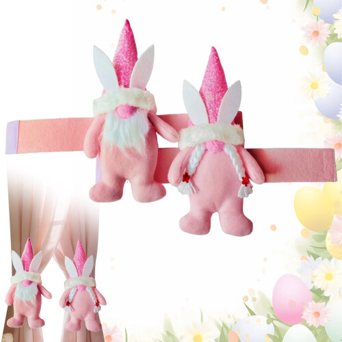 Easter Curtain Tiebacks Rabbit Couple Decorative Holdbacks 1