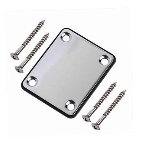 Electric Guitar Neck Plate Plastic Silver 67mm x 54mm 1 Set 2