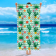 Terry Beach Towel Ocean Dolphin Print 30x60 in