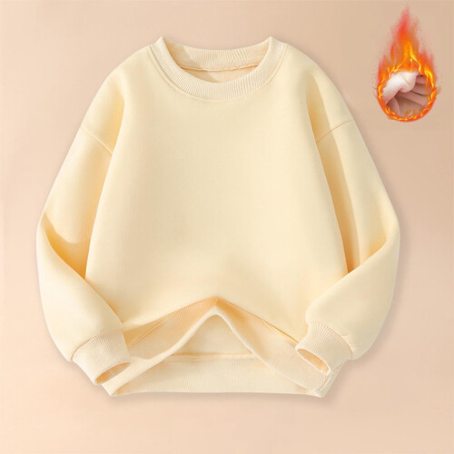 Kids Cotton Pullover Sweatshirt with Elbow Patches Yellow 1