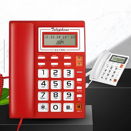Corded Landline Phone with LCD Display and Large Buttons 1
