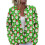 Women's Christmas Printed Knitted Sweater Green M 1