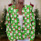 Women's Christmas Printed Knitted Sweater Green M 2