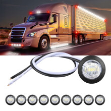 Waywe 3/4 Inch Bullet Side Marker Light White Round LED