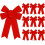 Christmas Red Bow Decorations with Glitter Gold Edge 10 pcs 1