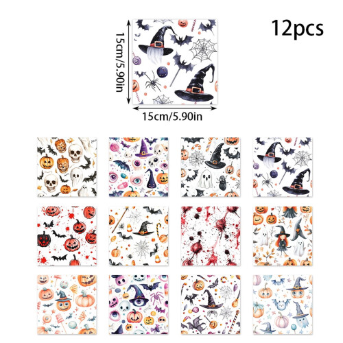 Halloween Pattern Paper Set 6x6 Inch 12 Sheets