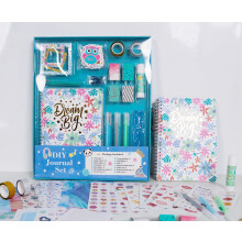 DIY Journal Kit for Girls Blue 48-Piece Diary and Scrapbook