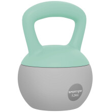 12KG Soft Kettlebell, Kettlebell with Non-Slip Handle for Home Gym, Weight Lifting, Strength Training, Green/Grey