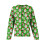 Women's Christmas Printed Knitted Sweater Green M 6