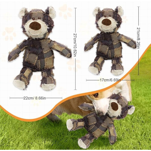 Squeaky Plush Bear Toy for Dogs Blue Large 1