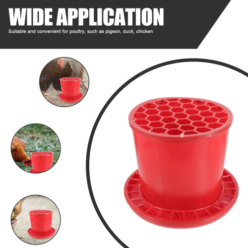 Red Plastic Poultry Feeder for Home Use 1 Unit 2