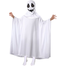 Dziecięcy Strój Kostium Przebranie na Halloween Duch Biały M 7-9 Lat
