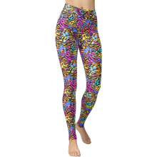 Damskie Legginsy Sportowe Casual Lata 80 Panterka Wzorzyste Kolorowe L-XXL