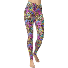 Damskie Legginsy Sportowe Casual Lata 80 Panterka Wzorzyste Kolorowe S-L