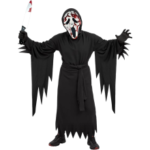 Strój Kostium Przebranie Halloween Krzyk Duch Żniwiarz Horror Czarny M