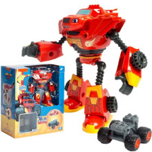 Buildable Robot Toy Kit Red 4.72 Inch with Accessories