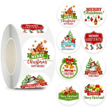 Christmas Stickers Round 500 pcs 8 styles