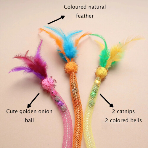 Cat Feather Toy Refills with Catnip 3 Pcs 1
