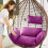 Egg Chair Cushion with Headrest Purple Waterproof 6