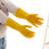 Yellow Rubber Kitchen Cleaning Gloves 4