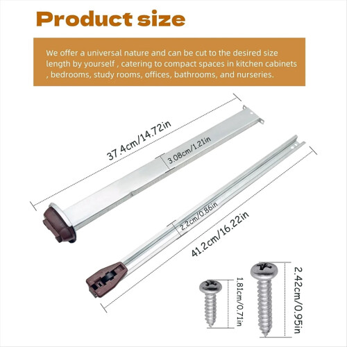 Universal Metal Drawer Slides Heavy Duty 2-Pair 2