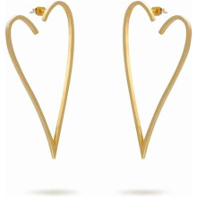 Big Heart Stud Earrings for Women 18K Gold Plated