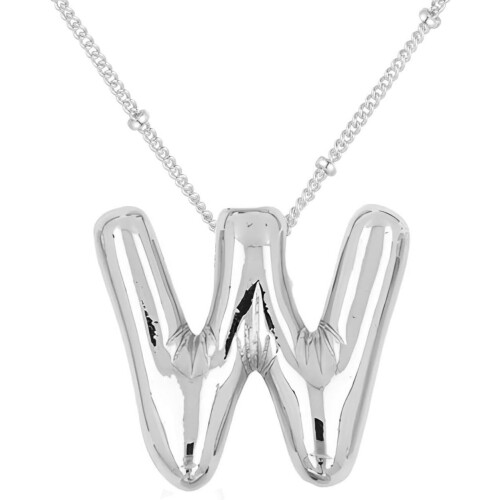 Bubble Letter Necklace 18K Gold Plated Initial Pendant
