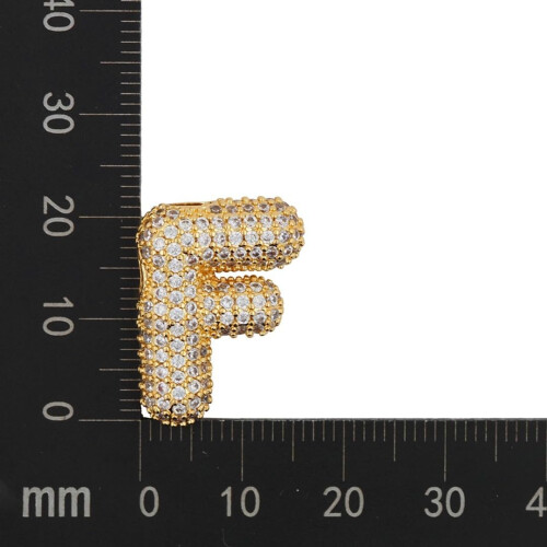 Bubble Letter Necklace 18K Gold Plated Initial Pendant 1
