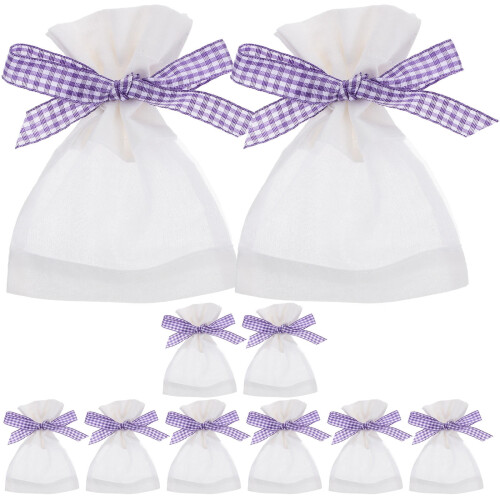 Lavender Sachet Drawstring Bags Cloth Storage Pouches 10 pcs