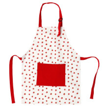 Kids Cotton Apron Red Strawberry Adjustable Neck Strap