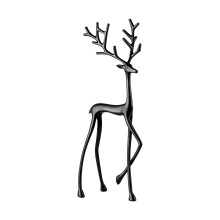 Black Elk Desk Ornament Metal Deer Statue 1pc