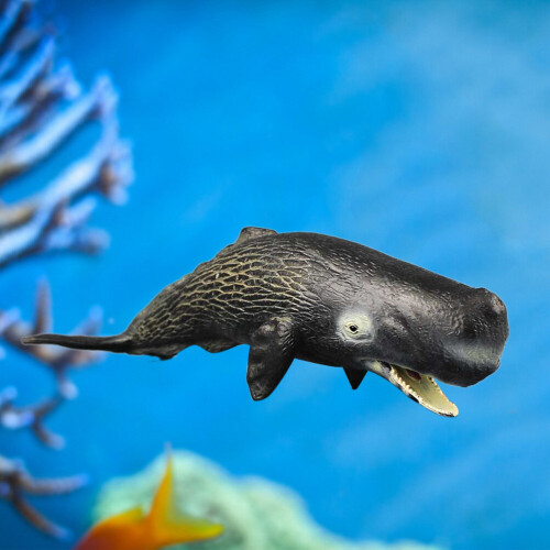Whale Figurine Black for Kids Cognitive Development 1 Piece